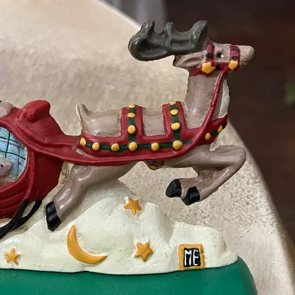 Mary Engelbreit Cast Iron Santa and Reindeer Double Stocking hanger New Vintage - Picture 5 of 10